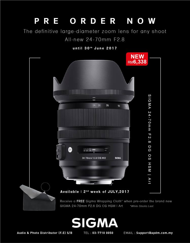 Pre Order Sigma 24 70mm F2 8 Dg Os Hsm Art Lens Photomalaysia Pre Order Sigma 24 70mm F2 8 Dg Os Hsm Art Lens Photomalaysia